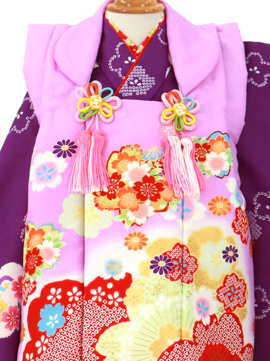 紫地にうさぎ、ラベンダーの被布コートセット／七五三・三歳女の子