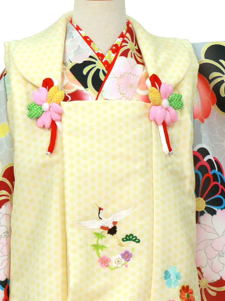 [グレーイエロー]被布セット　女の子　七五三 グレーイエロー]被布セット 女の子 七五三 グレーイエロー]被布セット