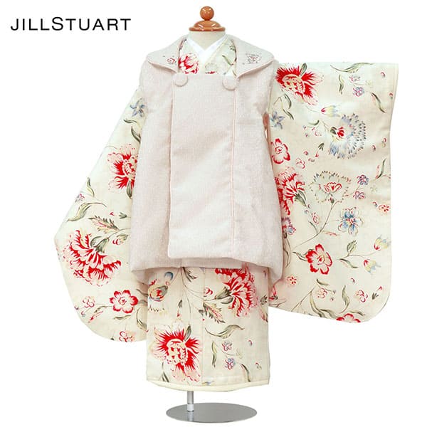 JILLSTUART》クリーム地に赤いカーネーションの被布コートセット