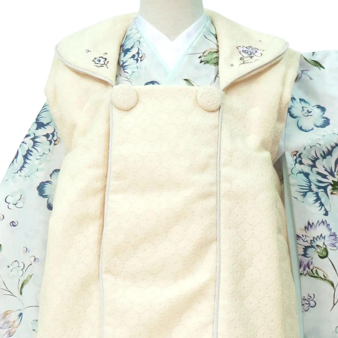 《JILLSTUART》ライトブルー地に青いカーネーションの被布コートセット／七五三・三歳女の子／被布