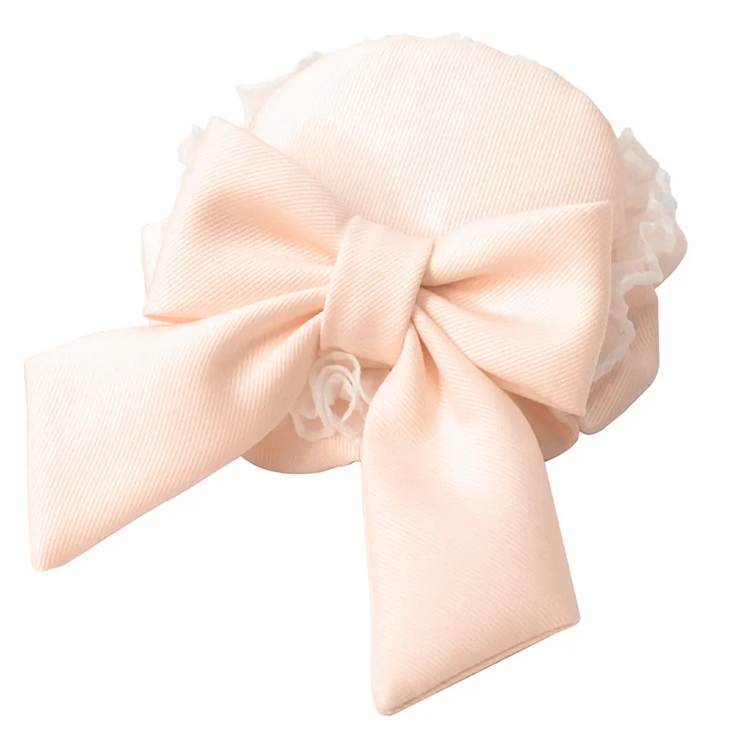 《九重》ピンク地に小鳥、洋風の被布コートセット／七五三・三歳女の子 髪飾り