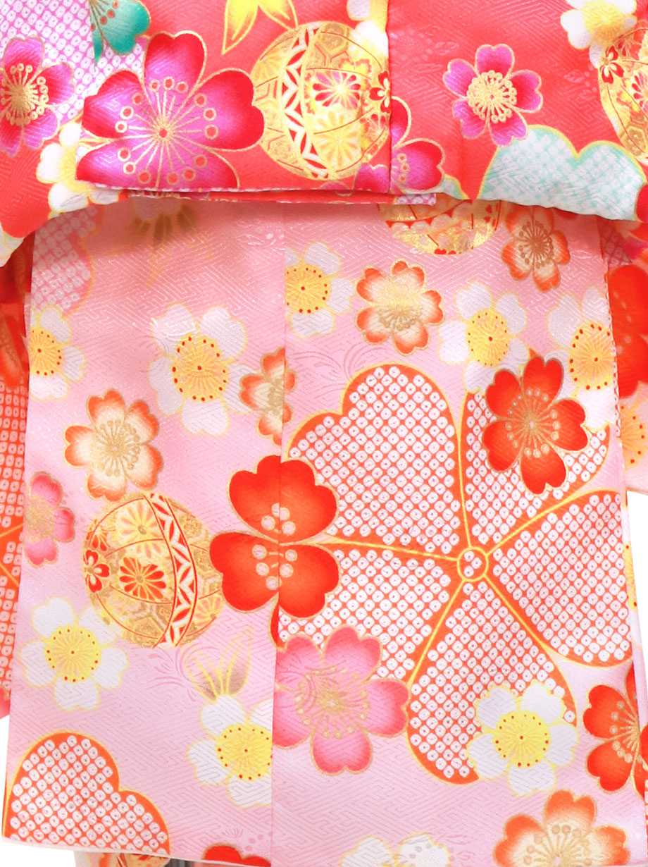 新品　女の子 七五三 3歳 被布 着物セット ピンク　まり　鞠 r43-22xxth.jpg