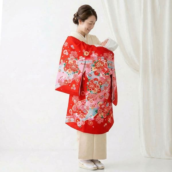 お宮参りの祝い着・産着レンタルフルセット gender-145 牡丹 の商品