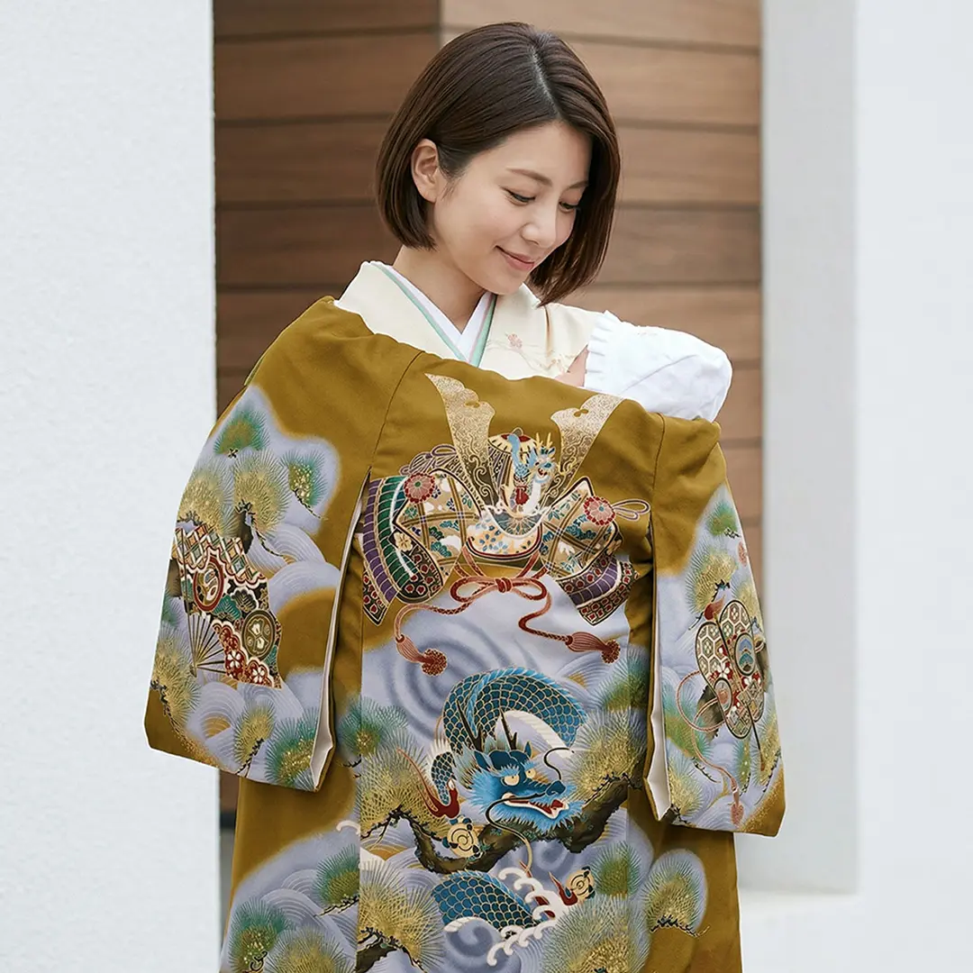 お宮参り　産着　祝い着　美品 SOUBIEN（創美苑） お宮参り 産着 初着 祝い着 着物 女の子 男の子