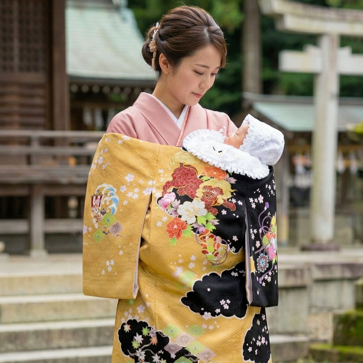 男児祝い着　お宮参り お宮参り産着 男児 正絹 のしめ 着物 祝着 綸子 黒地 昇龍 NO12629
