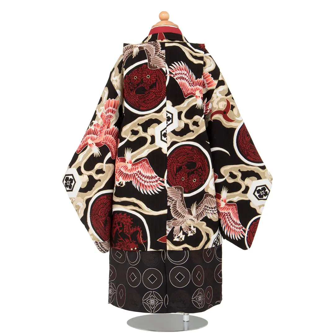 内田篤人×JAPAN STYLE 黒地に龍と鶴の紋／七五三・三歳男の子・袴