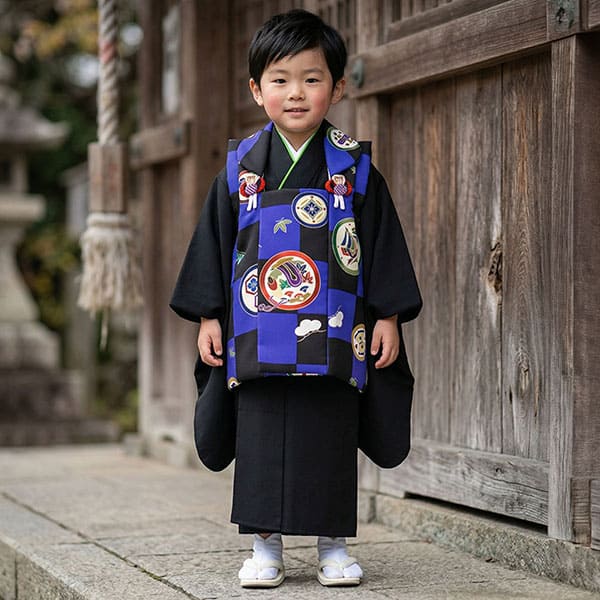 3歳男の子 被布コート｜宅配着物レンタルの京都かしきもの
