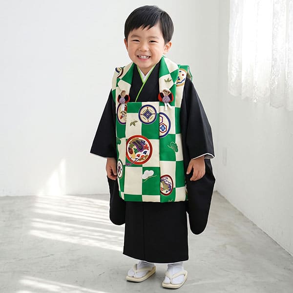 3歳男の子 被布コート｜宅配着物レンタルの京都かしきもの