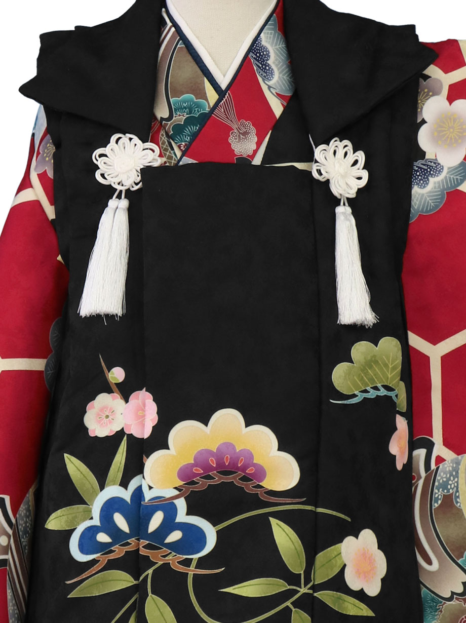 被布セット 男の子 七五三 赤色黒色 小槌 七五三 着物 フルセット 3歳