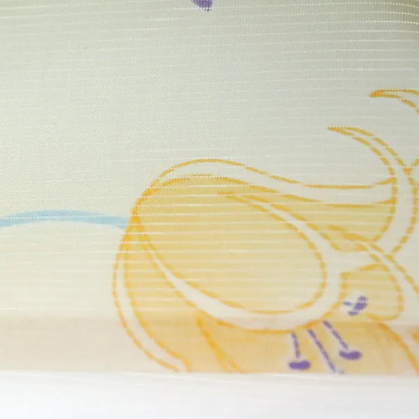 クリーム地に花柄の絽の祝い着（産着）／女児（かしきものオリジナル）アップ