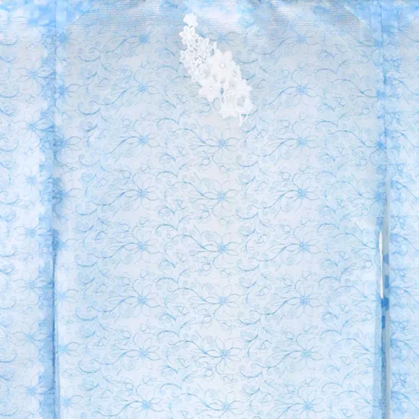 ブルーレースの祝い着（産着）／女児（かしきものオリジナル）背守り