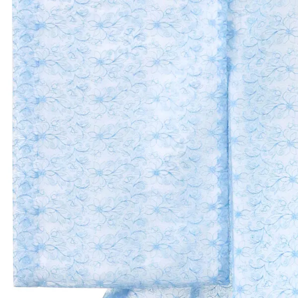 ブルーレースの祝い着（産着）／女児（かしきものオリジナル）左袖