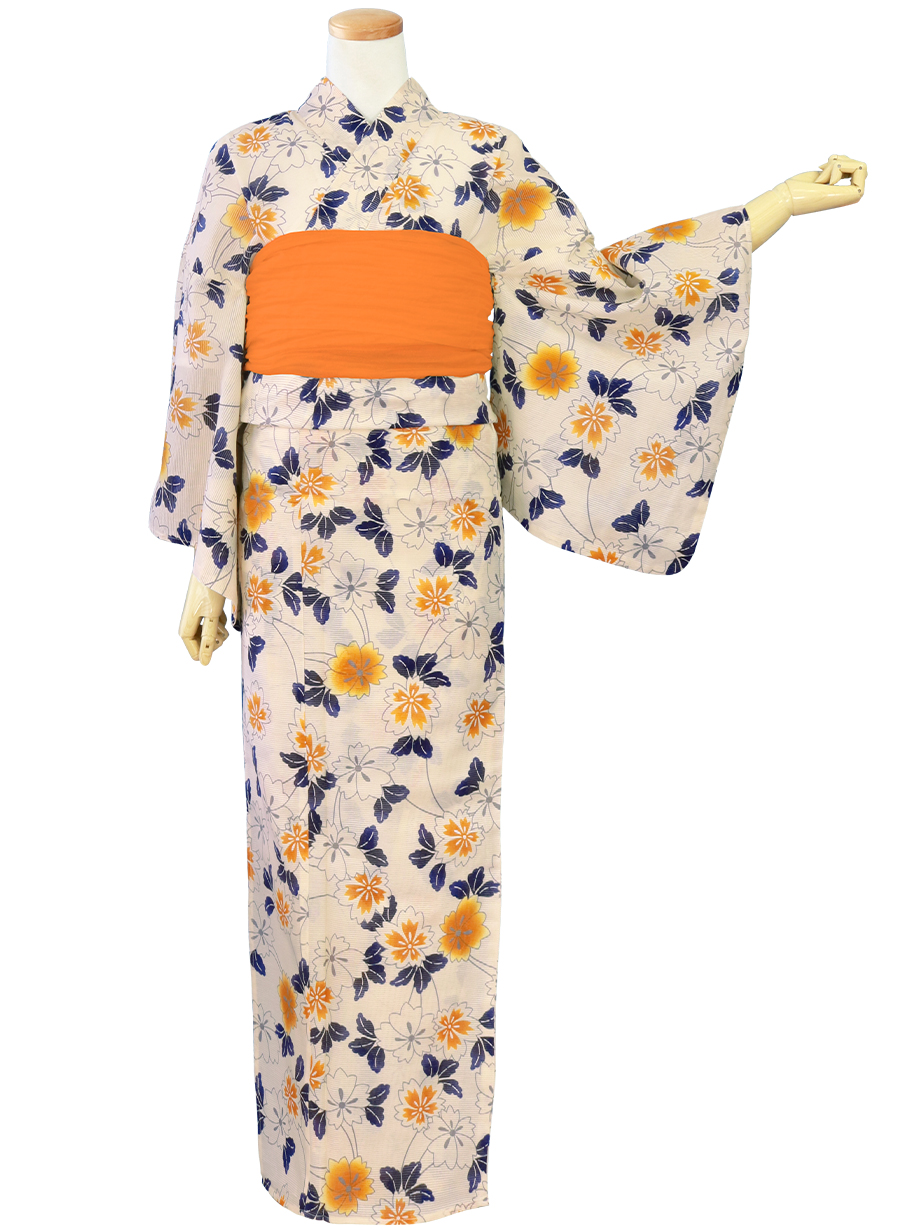 専用オレンジ浴衣 KIMONOMACHI 浴衣 レディース セット 京都きもの町オリジナル