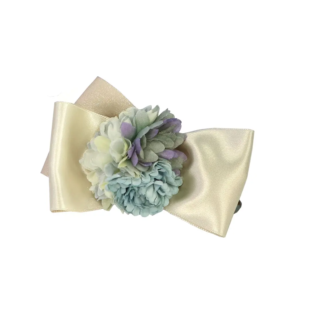 花わらべ》レトロフラワー・くすみグリーン、ベージュの被布コート