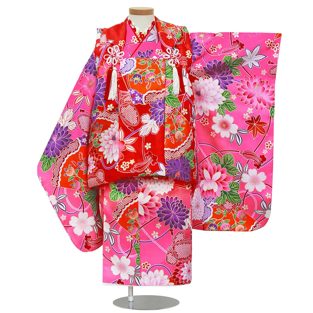 七五三　3歳　着物　被布　ピンク 楽天市場】七五三 753 着物 3歳 女の子 被布セット KAGURA