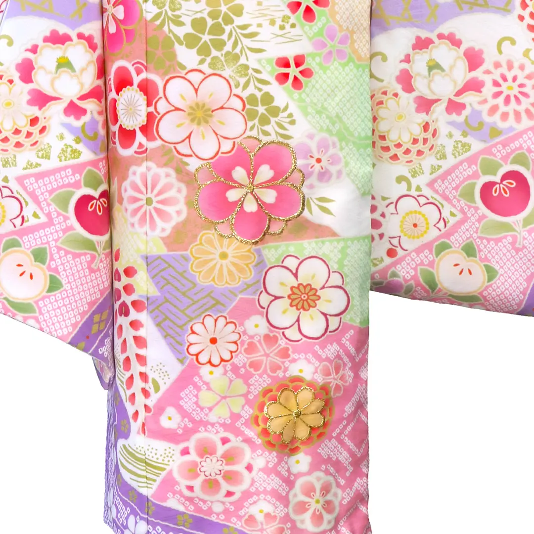 式部浪漫》藤色の辻が花風の着物／七五三・七歳女の子 | 宅配着物