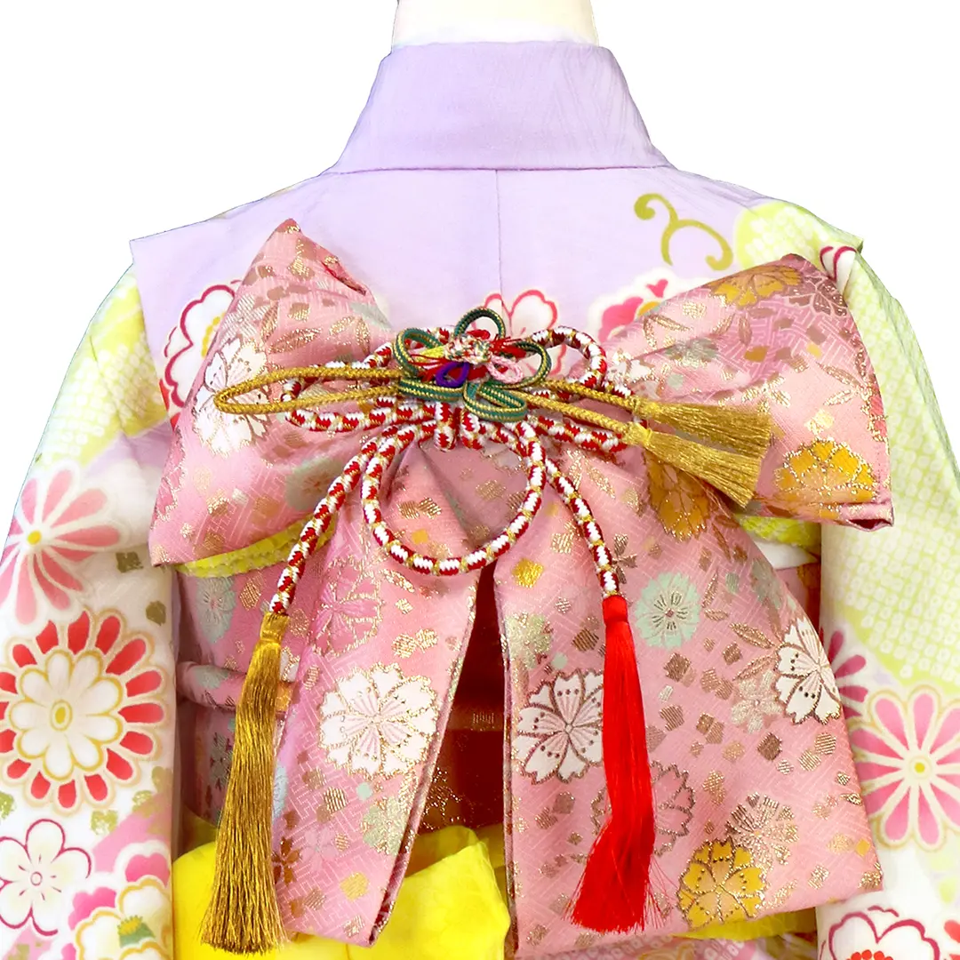式部浪漫》藤色の辻が花風の着物／七五三・七歳女の子 | 宅配
