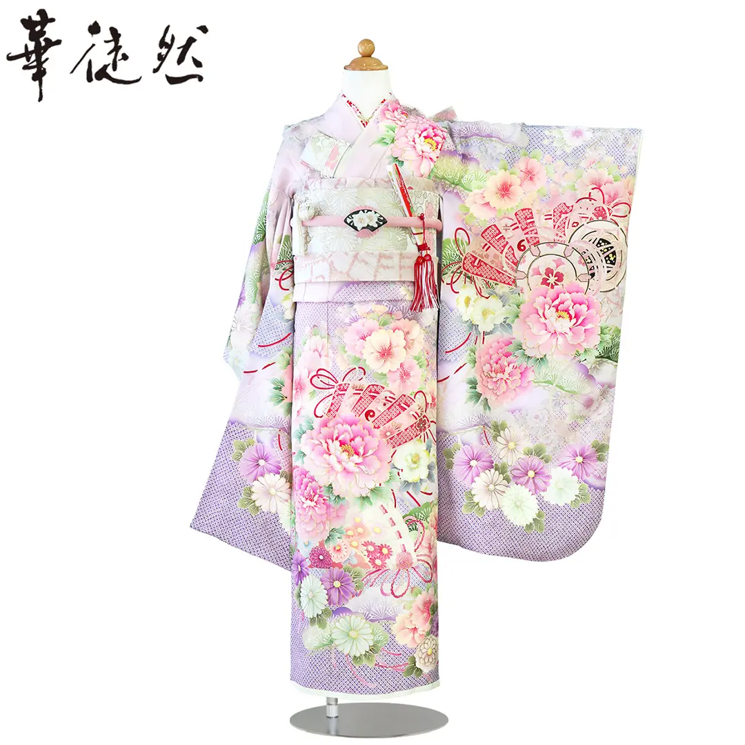 正絹 アンティーク着物 女の子 お宮参り 七五三 ◇紫 花車 扇 【美品】 楽天市場】≪◇ポイント3倍◇≫ お宮参り 着物 女の子 絹 正絹