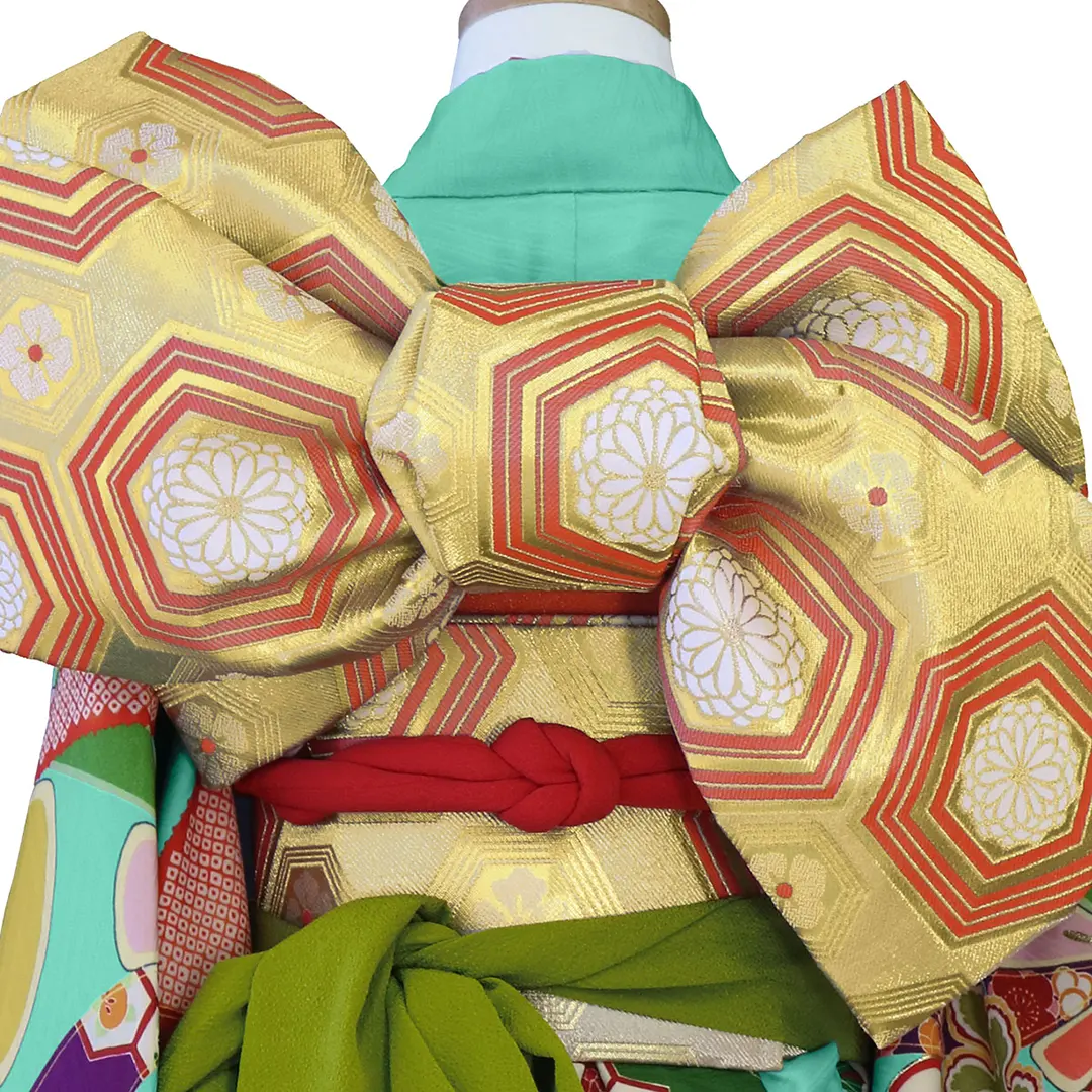 七五三着物レンタル／《LOWRYS FARM》レトロ熨斗の着物に亀甲帯