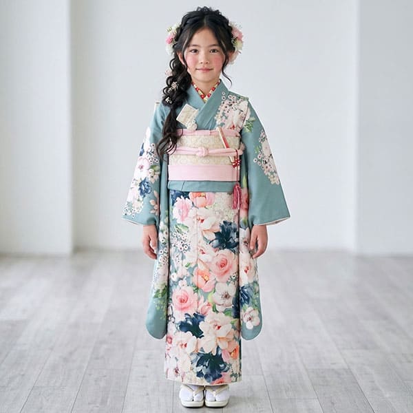 七五三着物　美品 なごみや 七五三 着物 7歳 袷用 日本製 逸品 正絹 大四つ身 手描き友禅