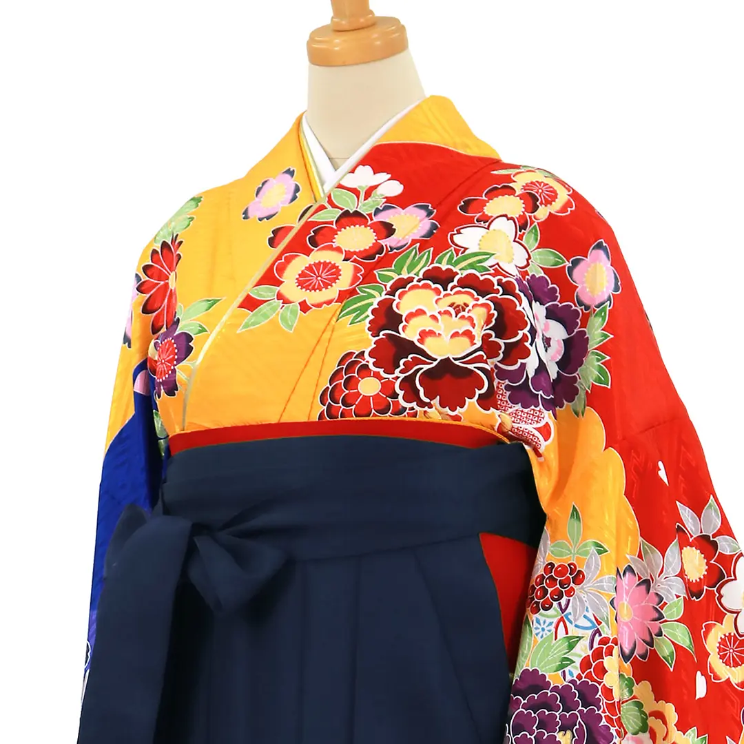2尺袖【新品】紺色　梅柄　卒業式 楽天市場】単品 二尺袖（カラーネイビー）（レディースファッション