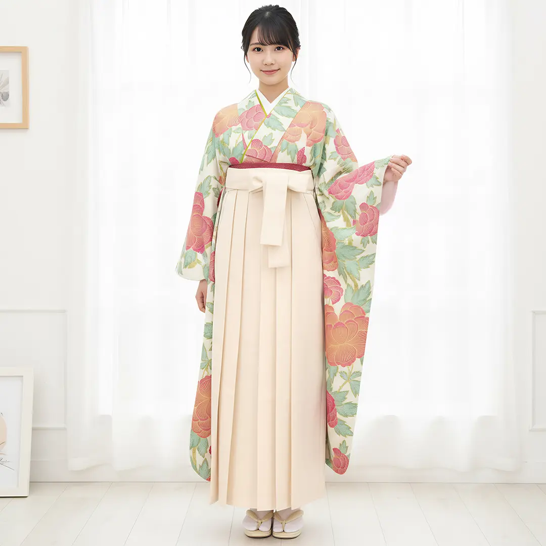 送料込♡ 新品未使用 袴 無地 単品 アイボリー　象牙 はかま 着物 袴卒業式 送料込♡ 新品未使用 袴 無地 単品 アイボリー 象牙 はかま 着物 袴