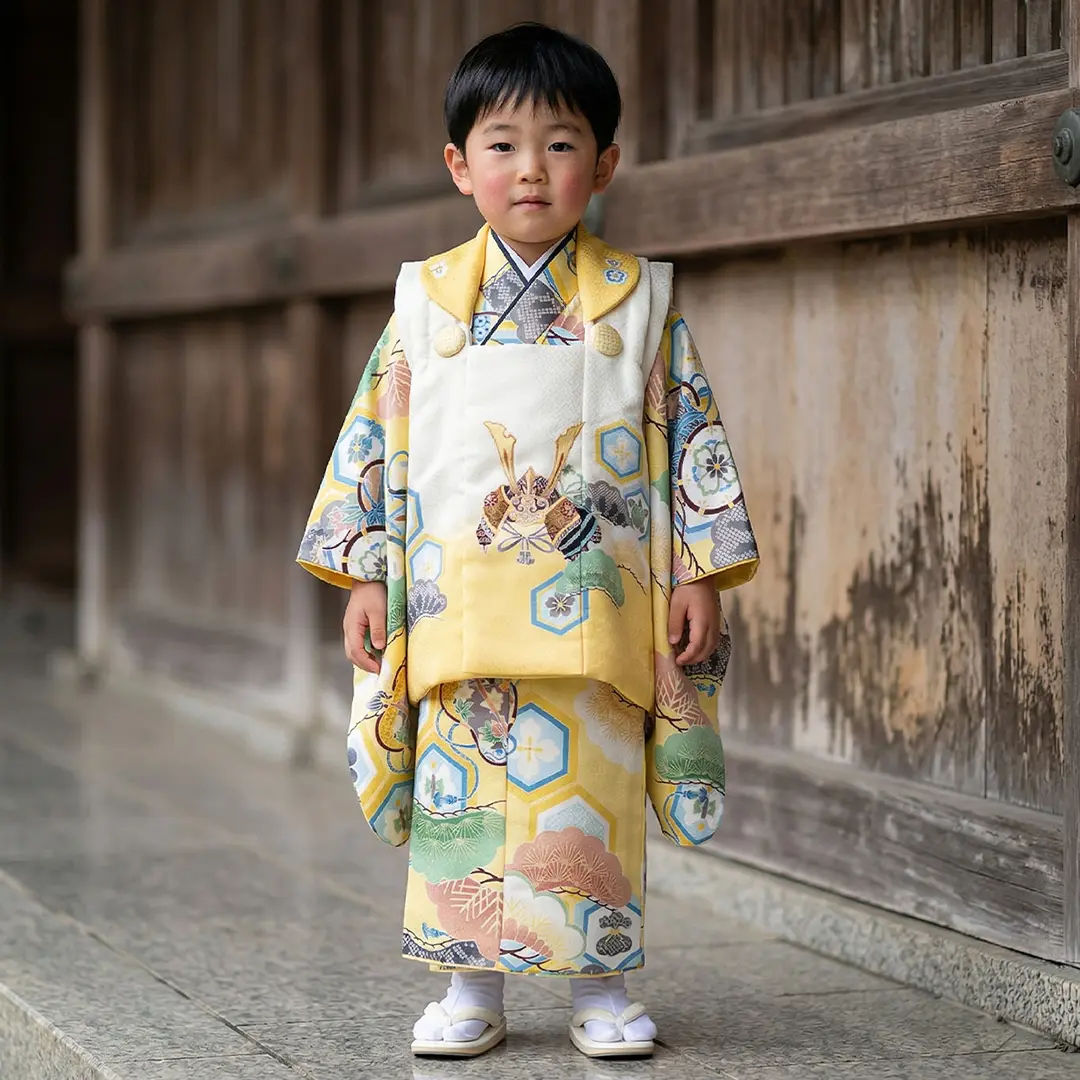 花うさぎ　３歳　男の子　七五三　着物フルセット 七五三 着物 3歳 男の子 被布セット 花うさぎ ブランド 水色/くすみ