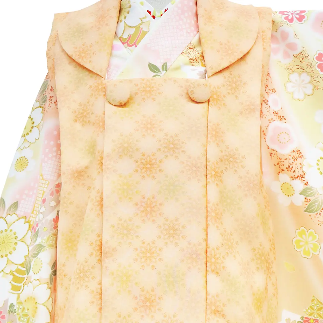 KAGURA》 オレンジに桜と熨斗、淡いオレンジの被布コートセット