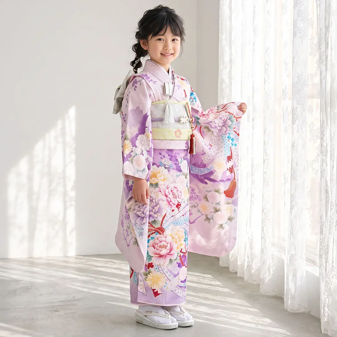 1点限り在庫処分特価 七五三着物 7歳 女の子 着物 単品 花わらべ