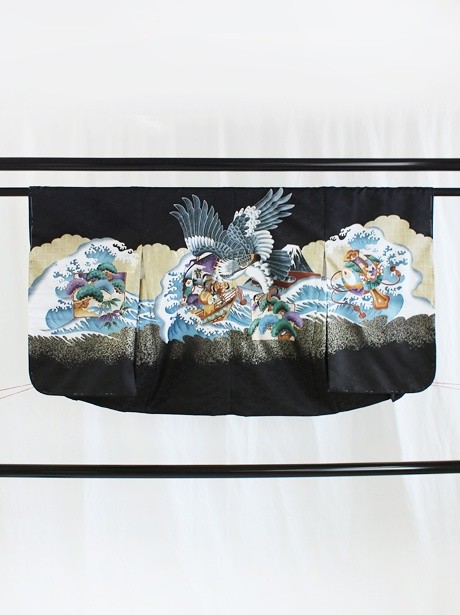 黒地に鷹と富士／七五三・五歳男の子・袴 | 宅配着物レンタルの京都か