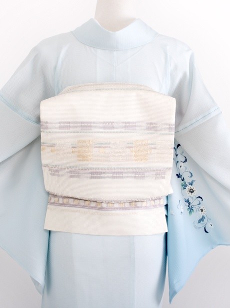 水色地に更紗文様の付下訪問着(絽) | 宅配着物レンタルの京都かしきもの