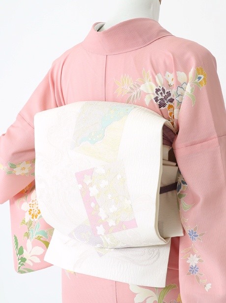 新品 絽 落款 夏着物 仕付糸付 作家物”砥粉色に咲き添う草花”訪問着 5850 tomihisa 新品 絽 坪金 ムクゲ 夏着物 正絹“野花の詩に心澄ませ