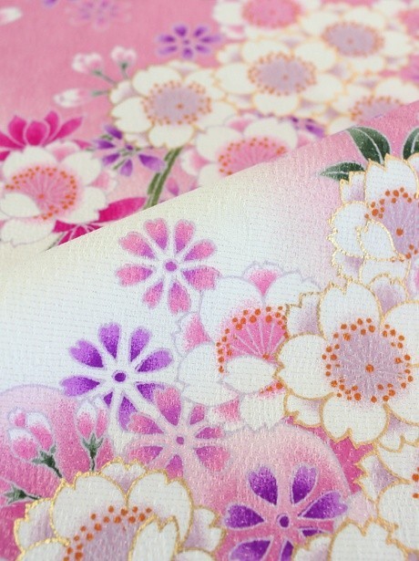 白色地に桜・紺袴（刺繍） （二尺袖）／卒業式 | 宅配着物レンタルの