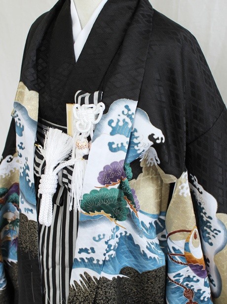 黒地に鷹と富士／七五三・五歳男の子・袴 | 宅配着物レンタルの京都か