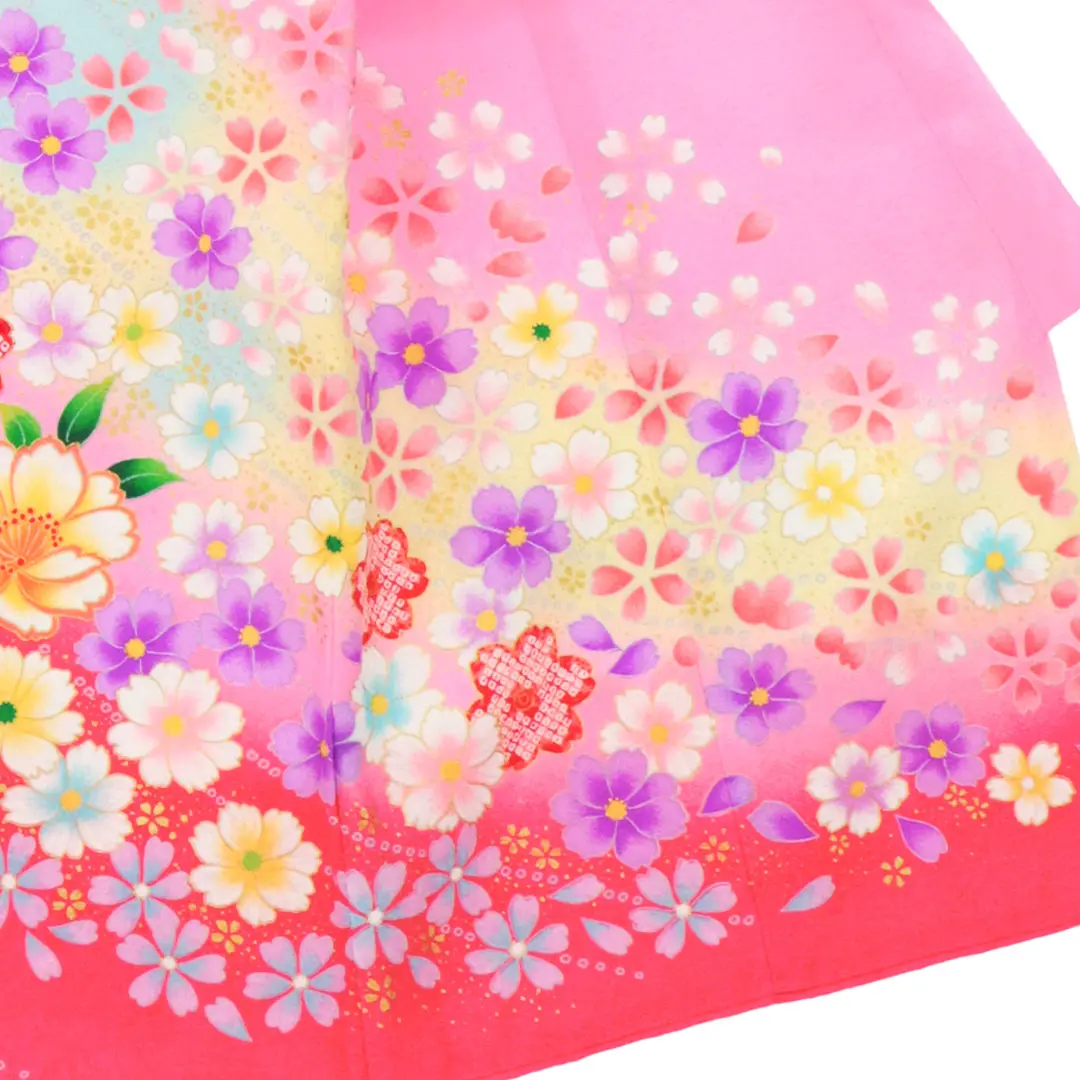 501ax12◎お宮参り 女児 祝い着 掛け着 産着 一つ紋 鈴 花 雪輪◎美品 夏用 絽 ] お宮参り 女の子 初着 産着 雪輪に鈴 赤 正絹 一つ身 金刺繍