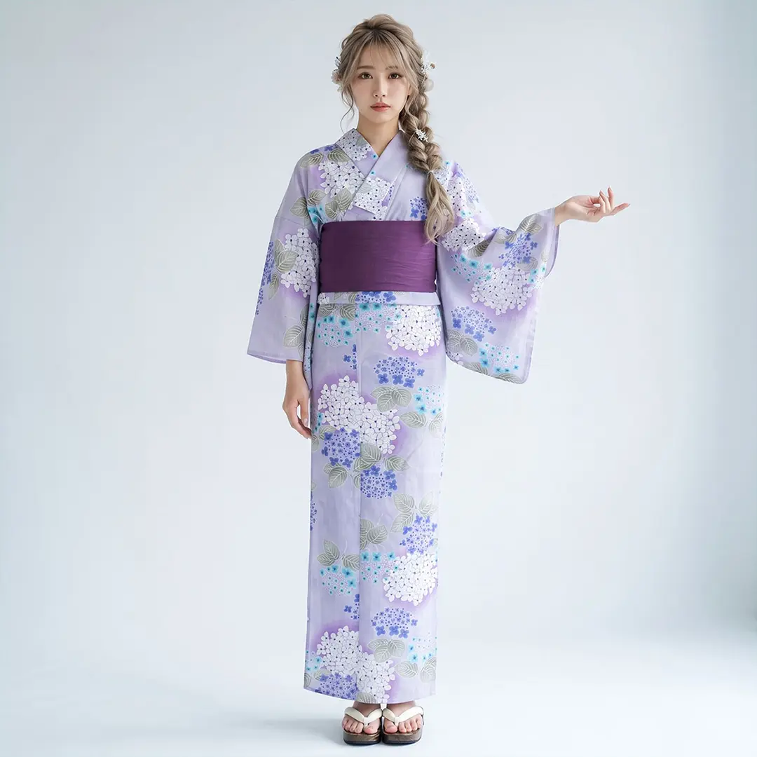 薄紫×紫陽花／レディース浴衣 | 宅配着物レンタルの京都かしきもの
