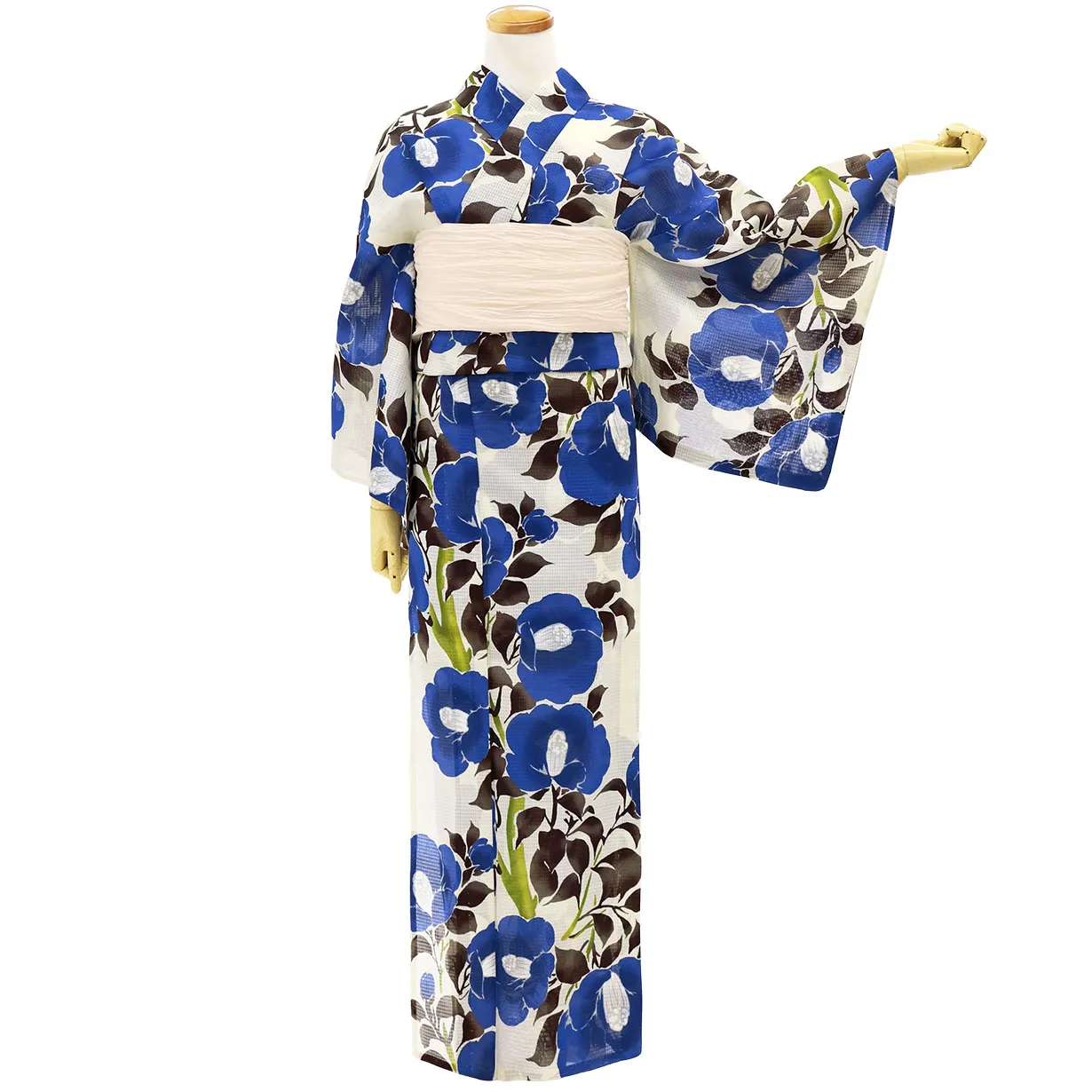 九重×中村里砂 ブランド浴衣単品 「紺地 白花（9NR-5）」 浴衣