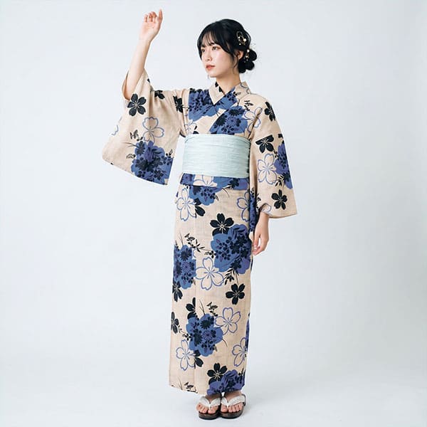 夢千代》麻地×桜／レディース浴衣 | 宅配着物レンタルの京都かしきもの