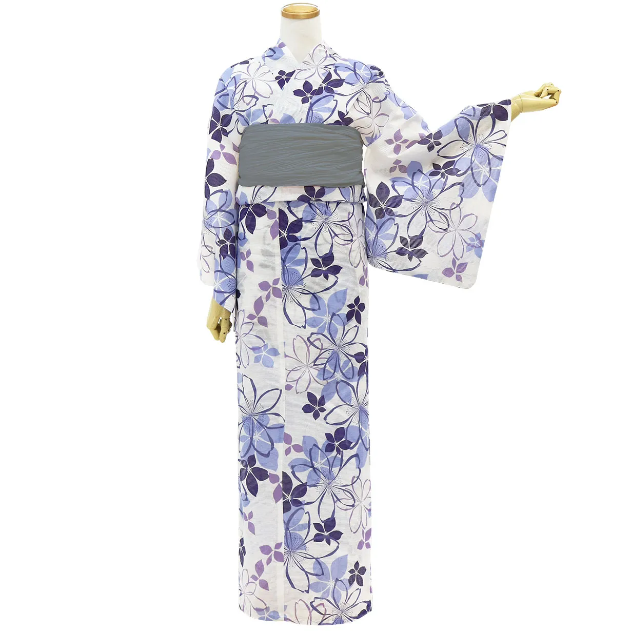 白地×薔薇（赤系）／レディース浴衣 | 宅配着物レンタルの京都か