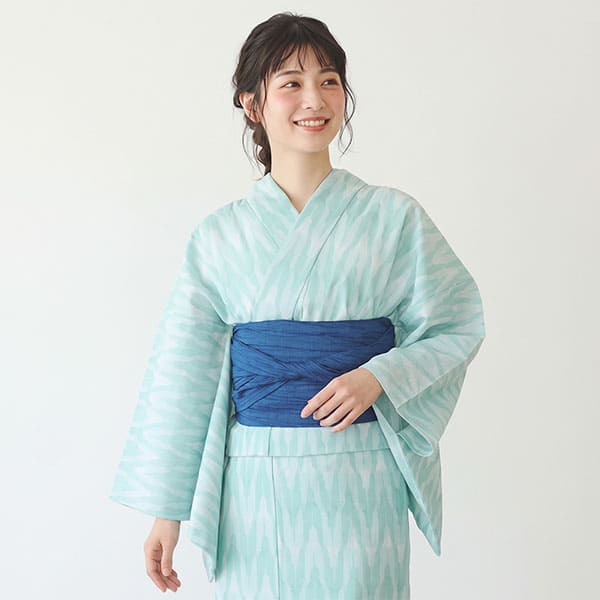 Reborn Yukata》矢絣×PETボトル 水色×ミント／レディース浴衣