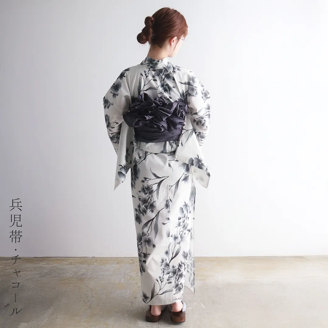 生成×水墨蘭／レディース二部式浴衣 後ろ